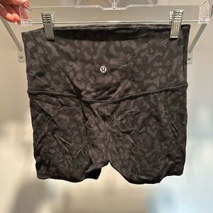 lululemon athletica Black Patterned Bike Shorts